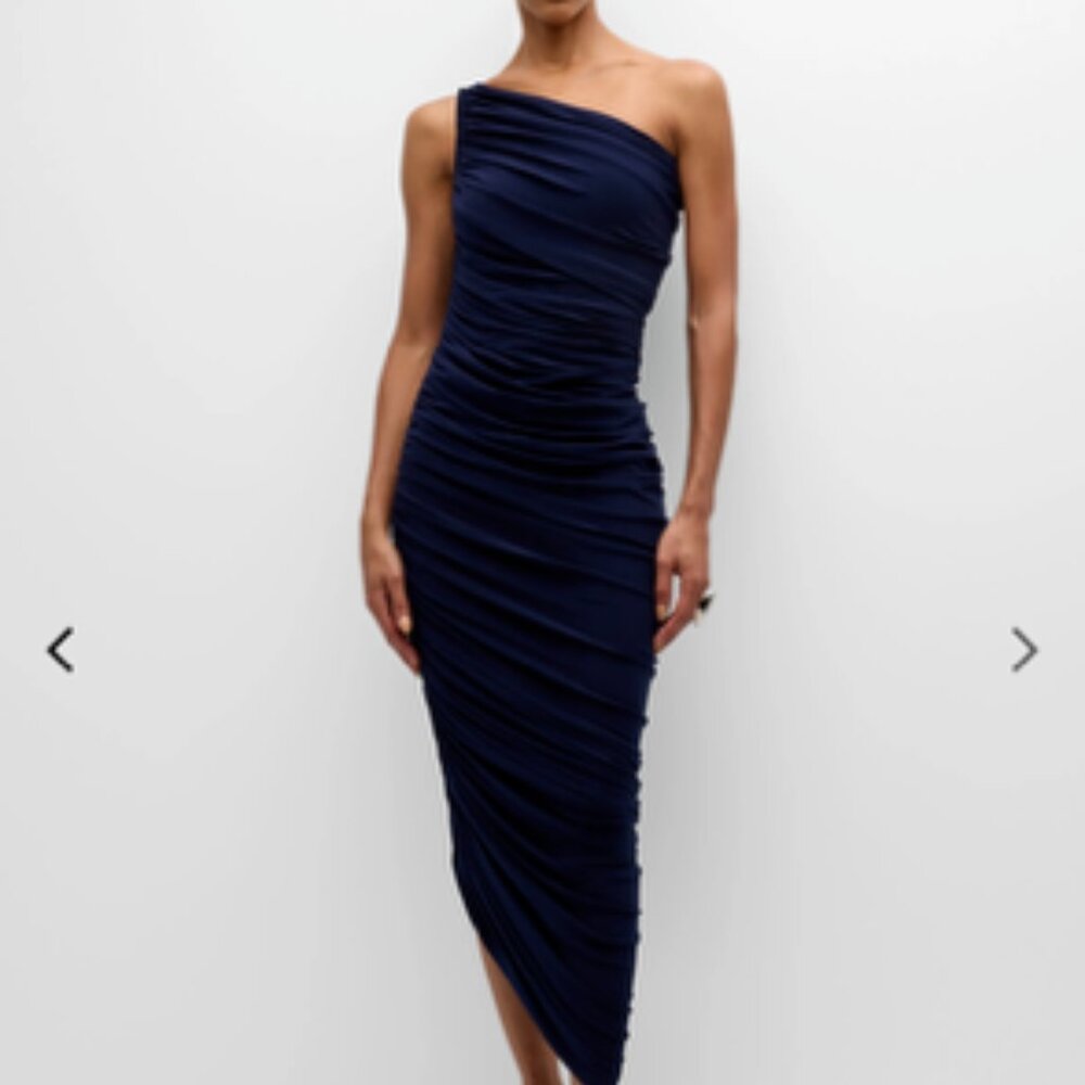 Norma Kamali Navy Diana Long Dress